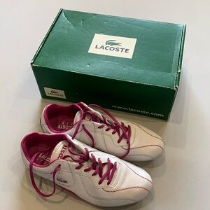 Lacoste Women’s White Zanta Tennis Shoes Size 7.5 EUC